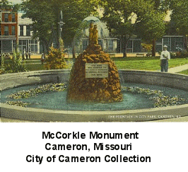 McCorkle monument in Cameron